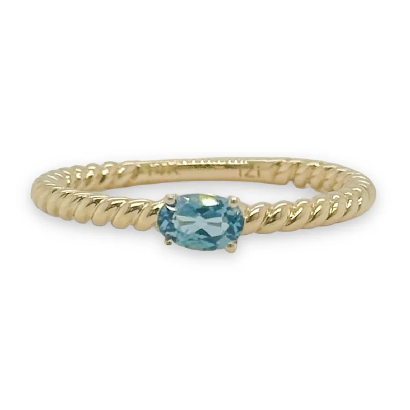 Get Ready To Sparkle – Special Jewelry Discounts 14K Y Gold 0.30ct London Blue Topaz Rope Design Ring