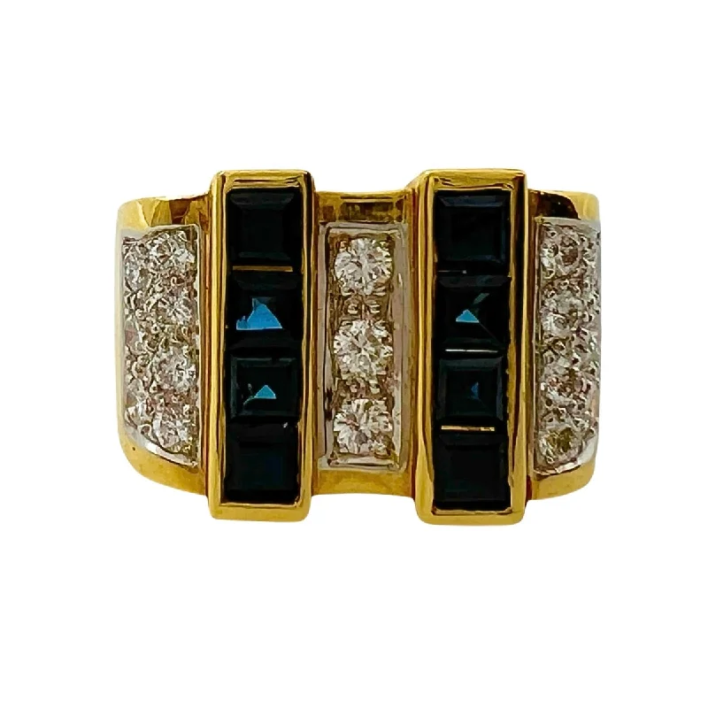 Your Perfect Accessory Now At The Best Price Platinum and 18K Gold Ring with Diamond and Sapphire