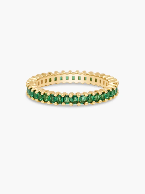 Dazzling Deals On Necklaces, Bracelets, And More Vertical Baguette Eternity Ring - Green