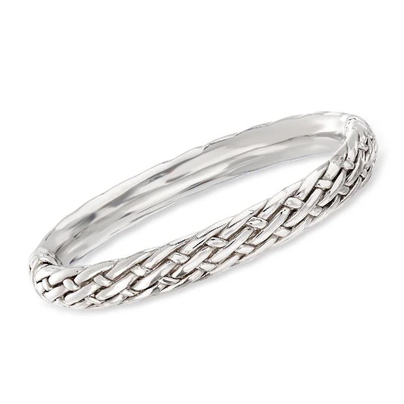 Limited-Stock Jewelry Clearance – Grab Your Favorites Now Ross-Simons Sterling Silver Basketweave Bangle Bracelet