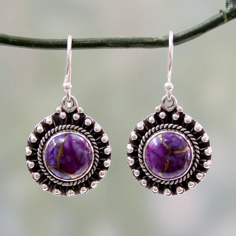 Jewelry Deals That Sparkle – Shop Today Purple Fire Turquoise & Silver Dangle Earrings