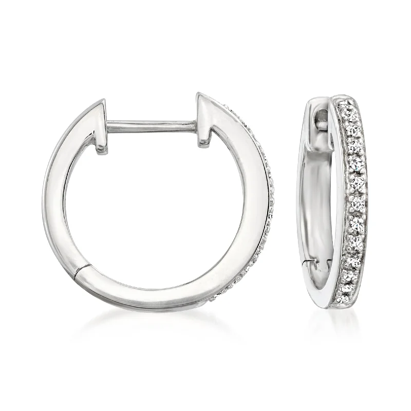 Flash Sale On Stunning Jewelry – Don't Miss Out Ross-Simons Sterling Silver Small Hoop Earrings With Diamond Accents