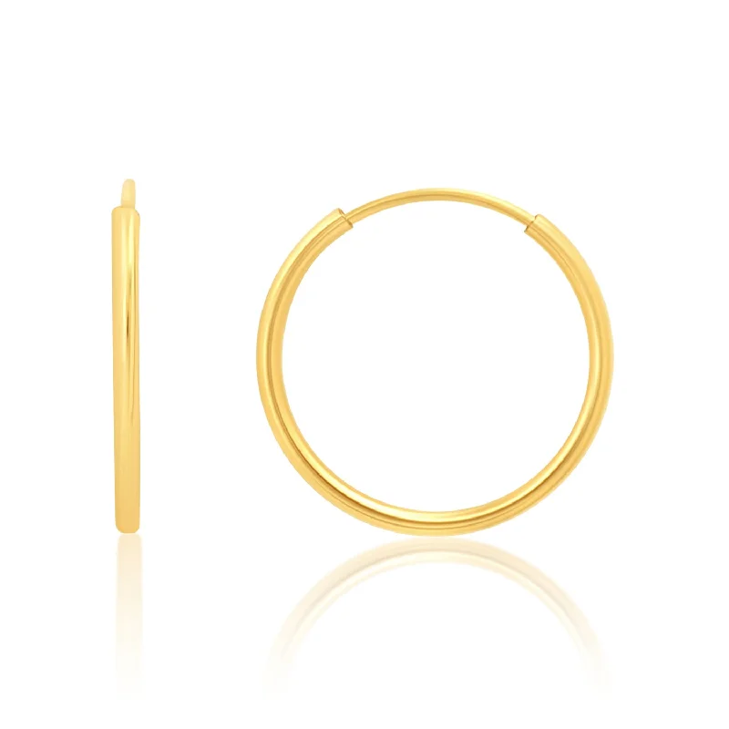 Sparkle In Style With Our Best Jewelry Deals Solid 14k Gold Hoop Earrings 1mm Tube Flex Continuous in 10mm-14mm (0.4-1 Inch) Diameter Gold Hoop Earrings