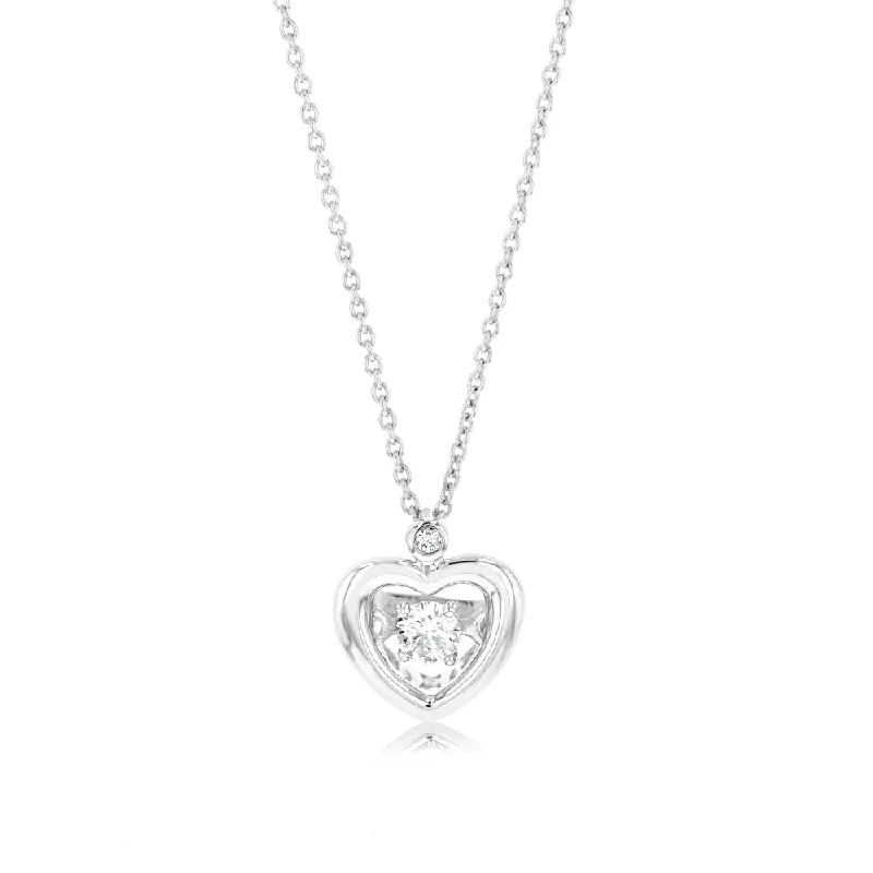 Huge Markdowns On Premium Jewelry Styles Luminesce Lab Grown 1/6 Carat Diamond Heart Pendant in Sterling Silver