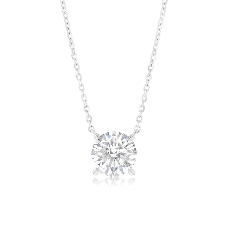Trending Jewelry Now At Unbeatable Prices Luminesce Lab Grown 1 Carat Diamond Solitaire Pendant on 10ct White Gold Chain