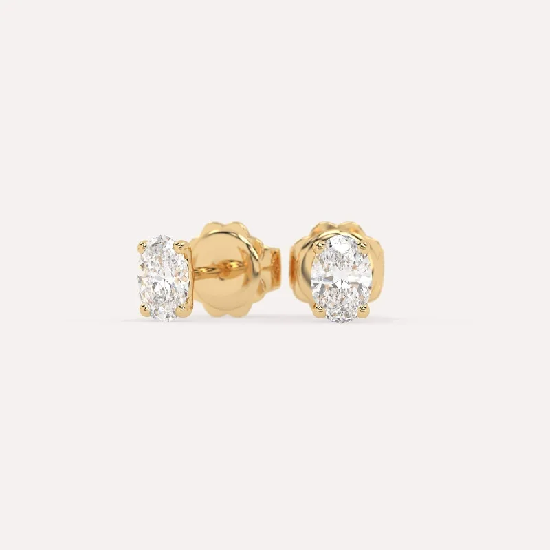 Stunning Statement Jewelry, Unbeatable Discounts 1 carat Oval Diamond Stud Earrings LAB