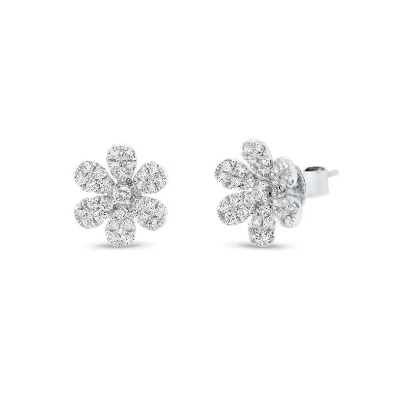 Limited-Time Offer On Elegant Jewelry Pieces Large Diamond Flower Stud Earrings
