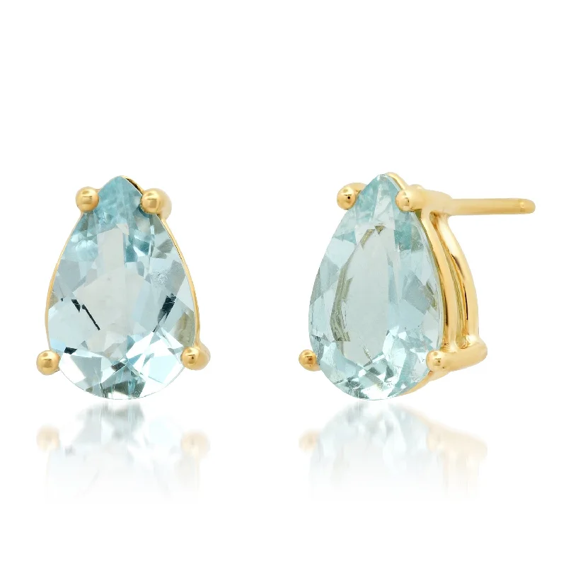 Get The Best Deals On Timeless Jewelry Pieces Pear Shape Aquamarine Sprinkle Stud Earrings