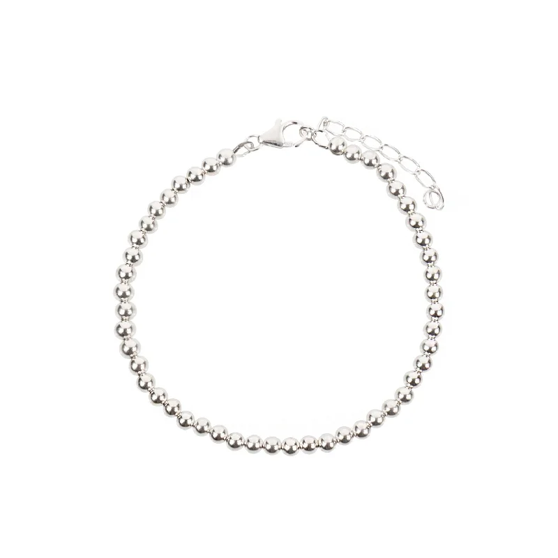 Modern Statement Jewelry For Bold Styling 4 mm Ball 925 Sterling Silver Bracelet