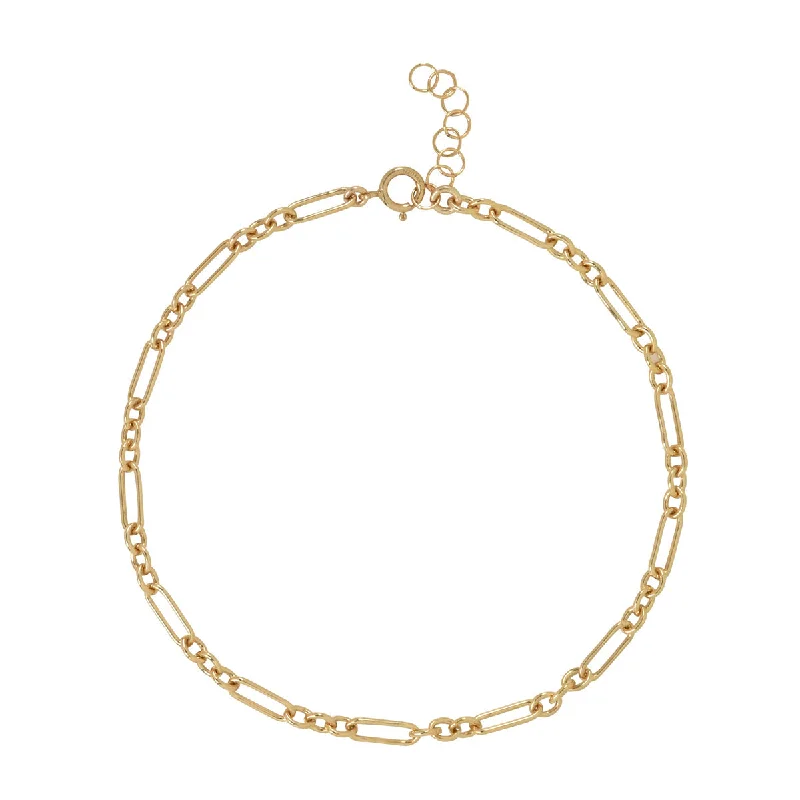 Sparkle For Less – Shop Jewelry Deals Now Elongated Oval & Round Link Chain Anklet