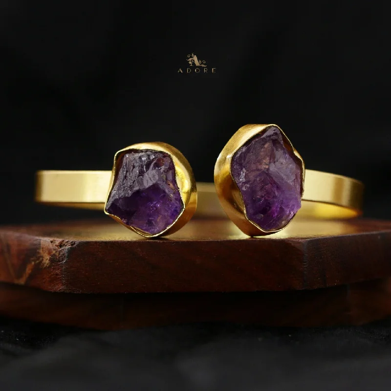 Customized Silver Jewelry For Unique Style Raw Stone Tharuni Bangle