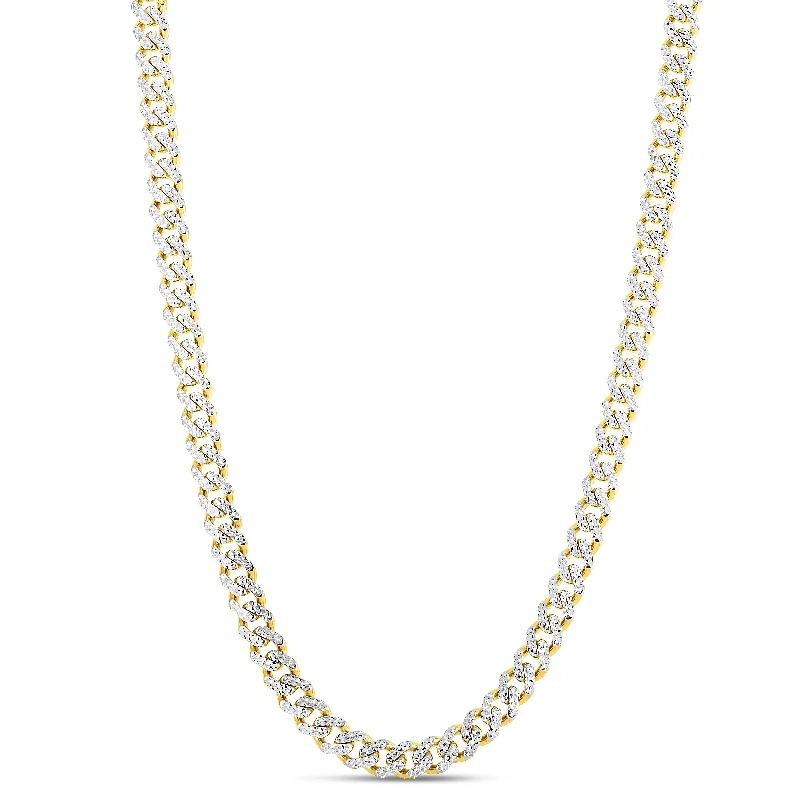 Personalized Jewelry Sale – Meaningful Gifts At Great Prices 14K 8mm White Pave Lite Miami Cuban Chain