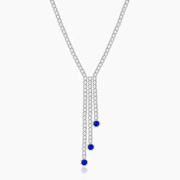 Must-Have Jewelry At Irresistible Discounts Silver Blue Lariat Necklace