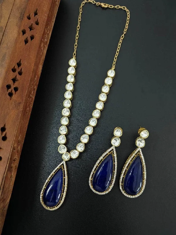 Flash Sale On Exquisite Jewelry – Don't Miss Out Kundan Droplet Necklace Set