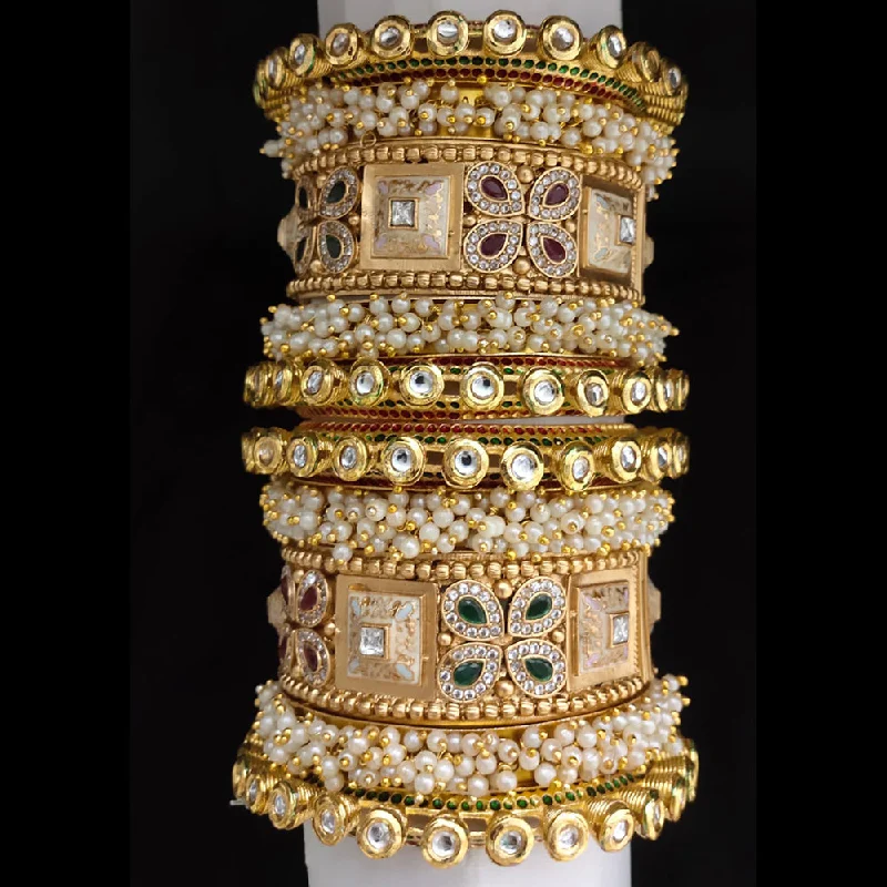 Luxury Jewelry At Unbeatable Discounts Lucentarts Jewellery Gold Plated Austrian And Meenakari Bangles Set