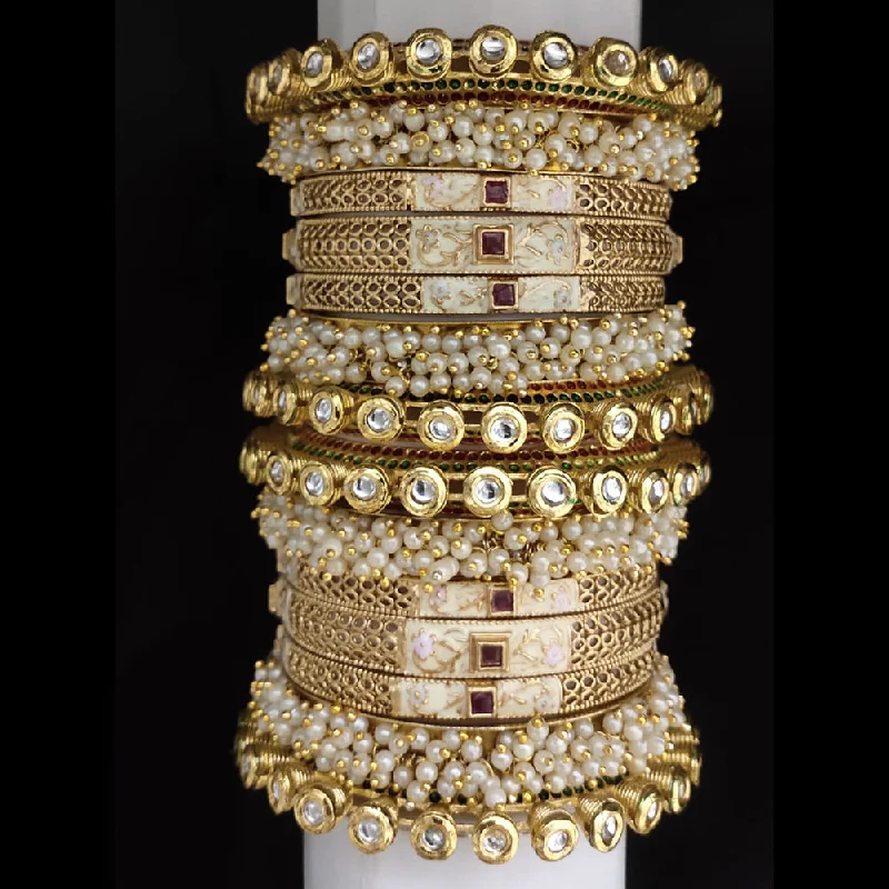 Huge Savings On Timeless Jewelry Collections Lucentarts Jewellery Gold Plated Kundan And Meenakari Bangles Set